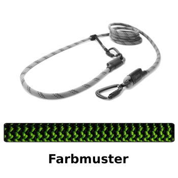 EASYLONG Hundeleine TWIST - L - 3m - grün und schwarz im Zickzack